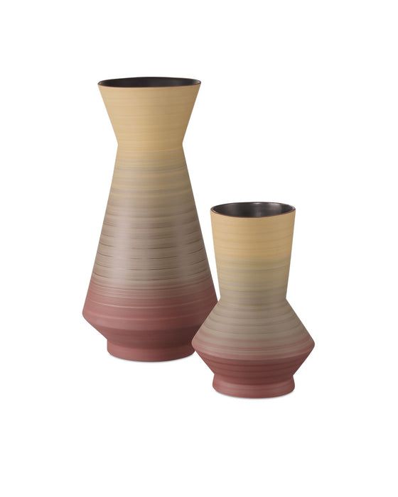 Currey and Company 1200-0880 Vase Set of 2, Yellow/Red