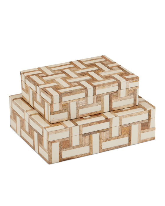 Currey and Company 1200-0899 Box Set of 2, Natural/Ivory