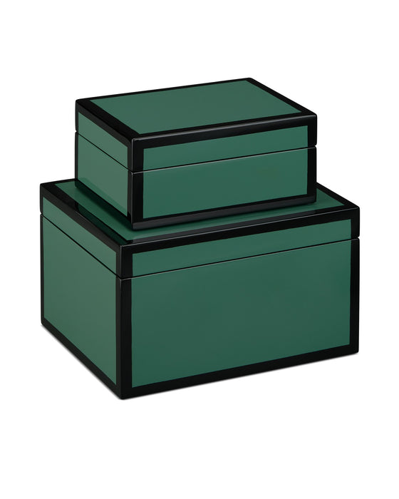 Currey and Company 1200-0906 Box Set of 2, Green/Black