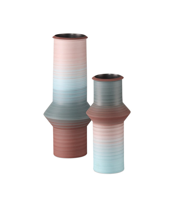 Currey and Company 1200-0909 Vase Set of 2, Blue/Dark Red