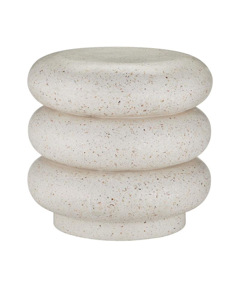 Currey and Company 2000-0044 Stool, Ivory Terrazzo