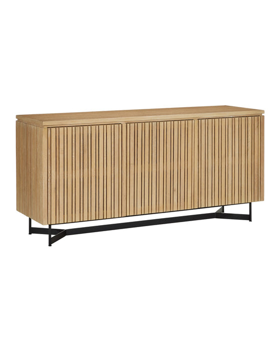 Currey and Company 3000-0294 Credenza, Washed Oak/Black