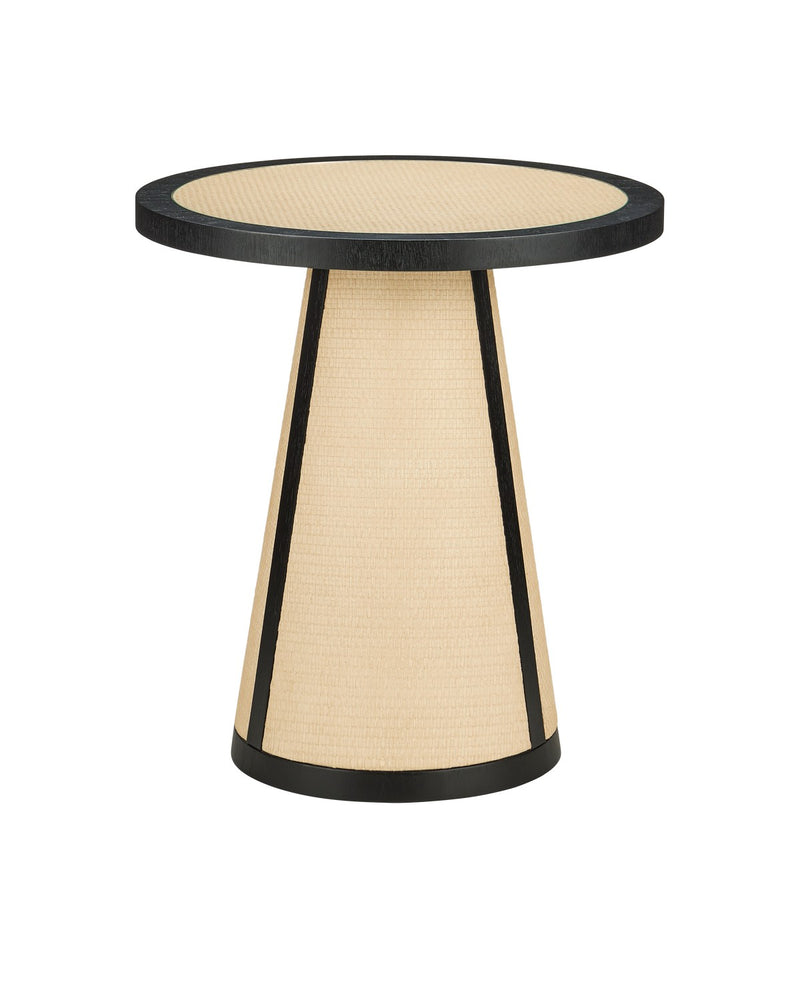 Currey and Company 3000-0303 Accent Table, Ivory/Black/Clear