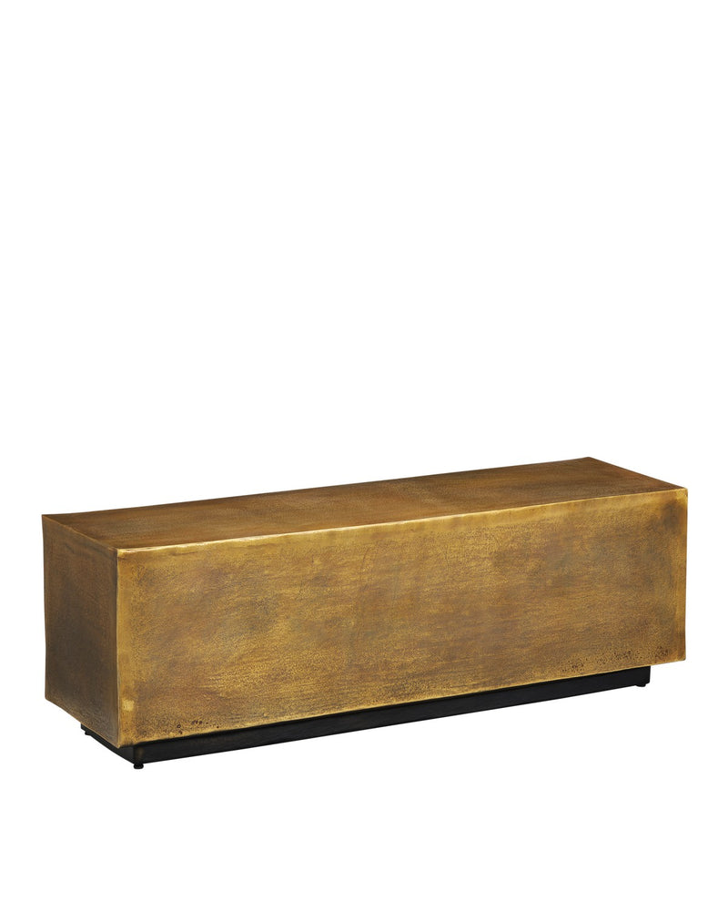 Currey and Company 4000-0153 Bench, Antique Brass
