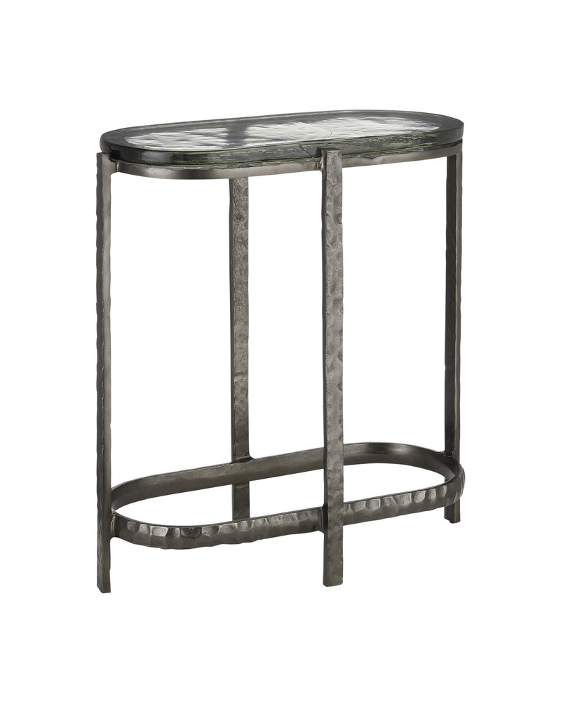 Currey and Company 4000-0159 Side Table, Graphite/Clear