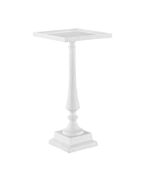 Currey and Company 4000-0179 Accent Table, White/Clear
