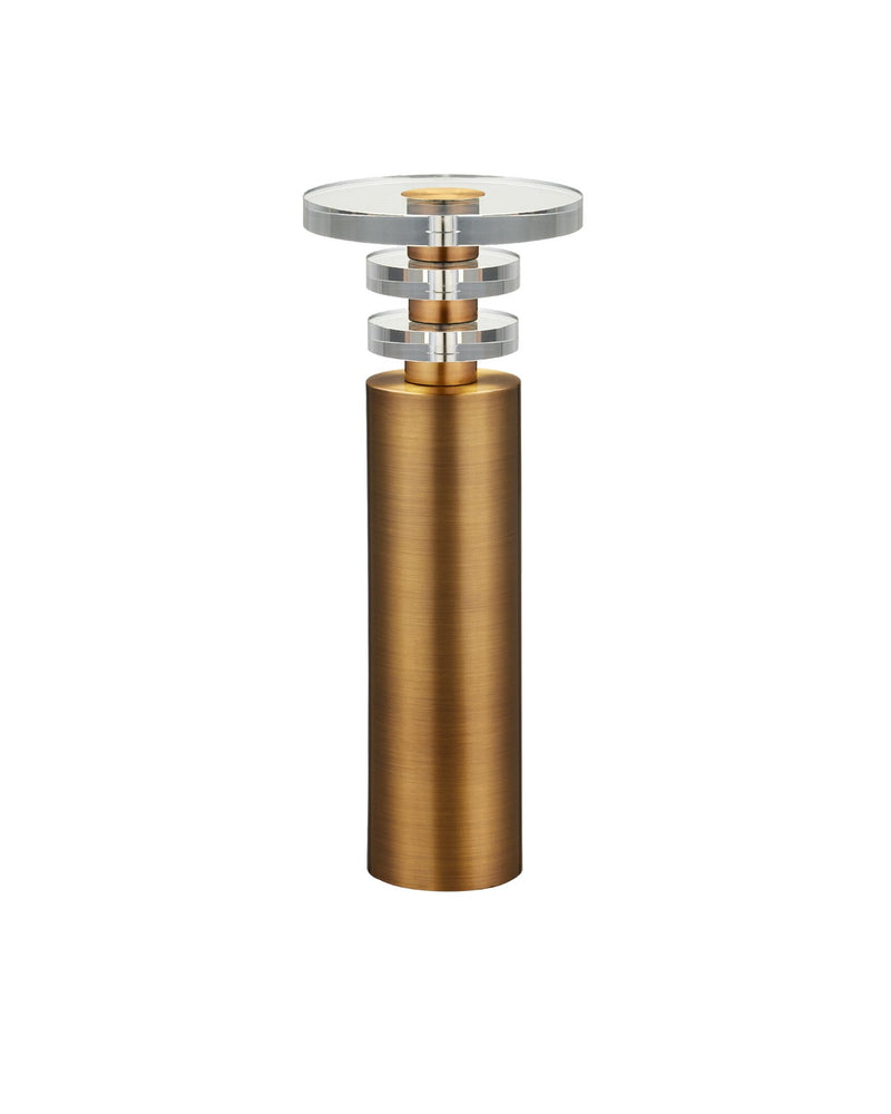 Currey and Company 4000-0188 Drinks Table, Antique Brass/Clear