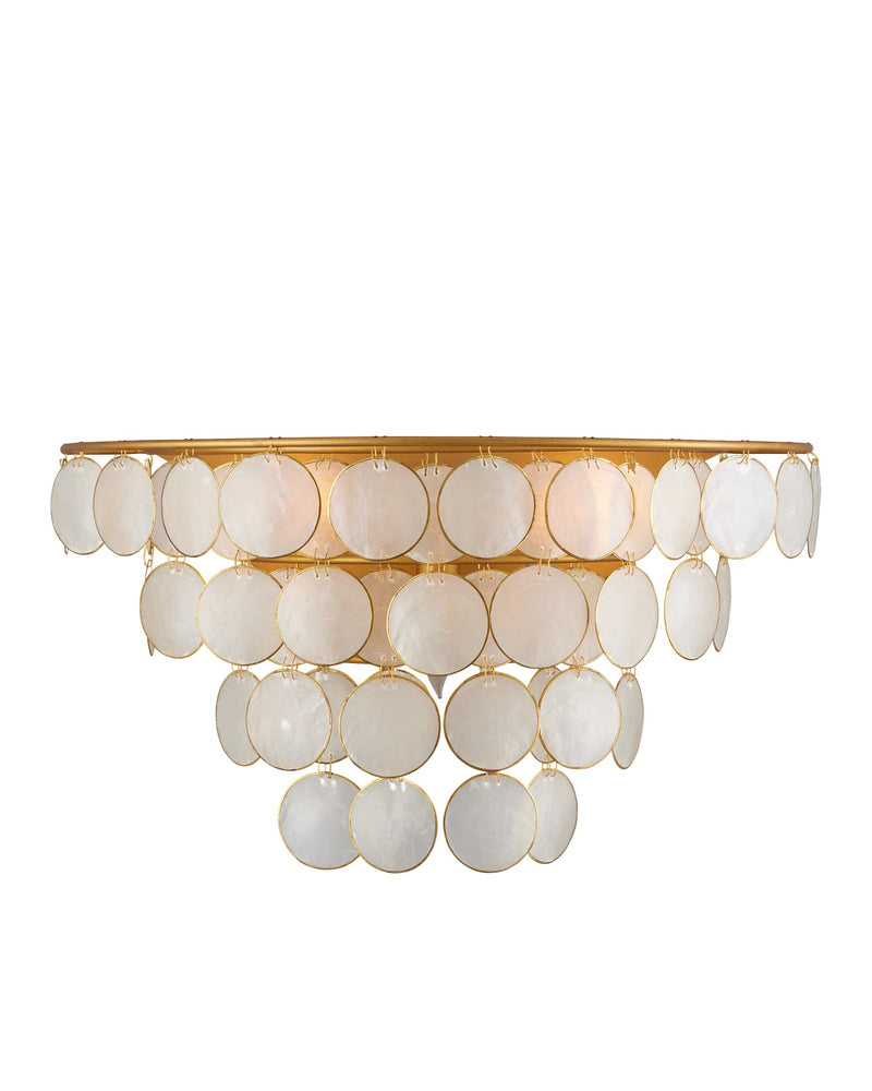 Currey and Company 5000-0223 Three Light Wall Sconce, Natural/Contemporary Gold