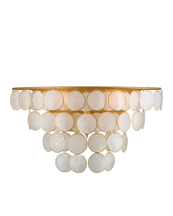 Currey and Company 5000-0223 Three Light Wall Sconce, Natural/Contemporary Gold