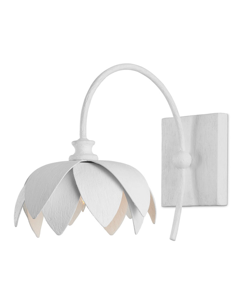 Currey and Company 5000-0227 One Light Wall Sconce, Gesso White