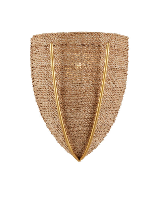 Currey and Company 5000-0232 One Light Wall Sconce, Natural/Contemporary Gold Leaf