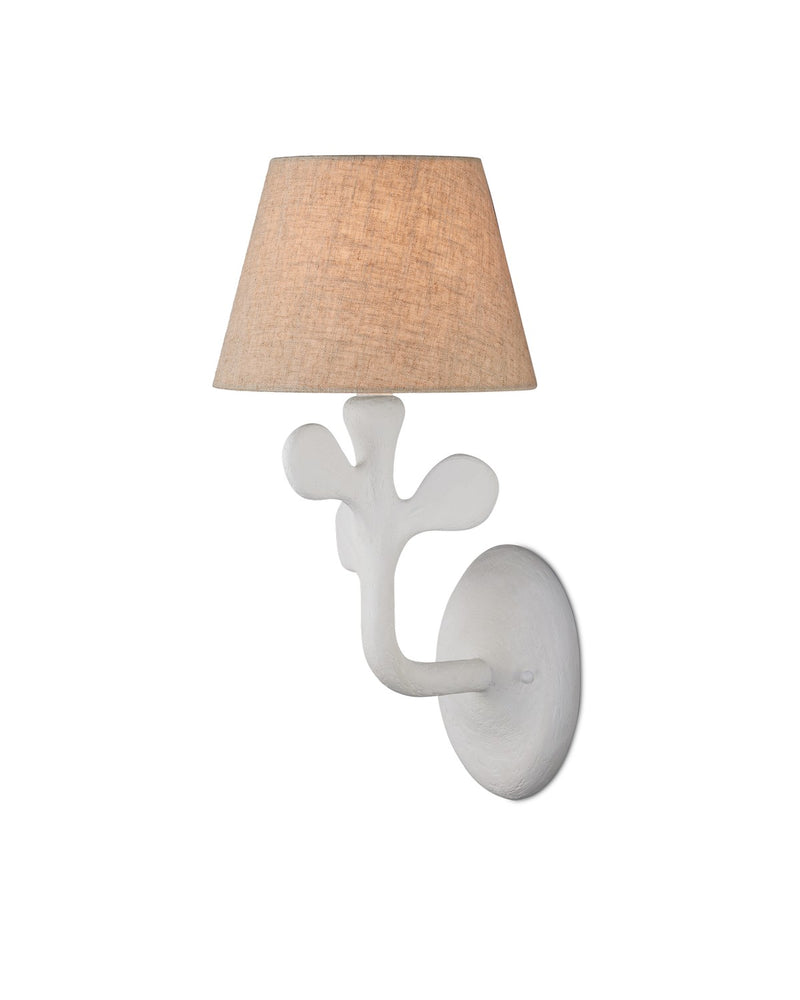 Currey and Company 5000-0240 One Light Wall Sconce, Gesso White