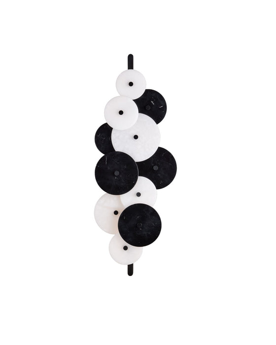 Currey and Company 5000-0241 Two Light Wall Sconce, Natural/Satin Black