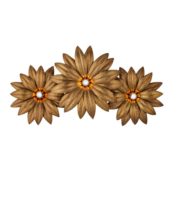 Currey and Company 5000-0245 Three Light Wall Sconce, Antique Brass