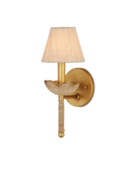 Currey and Company 5000-0248 One Light Wall Sconce, Natural/Contemporary Gold Leaf
