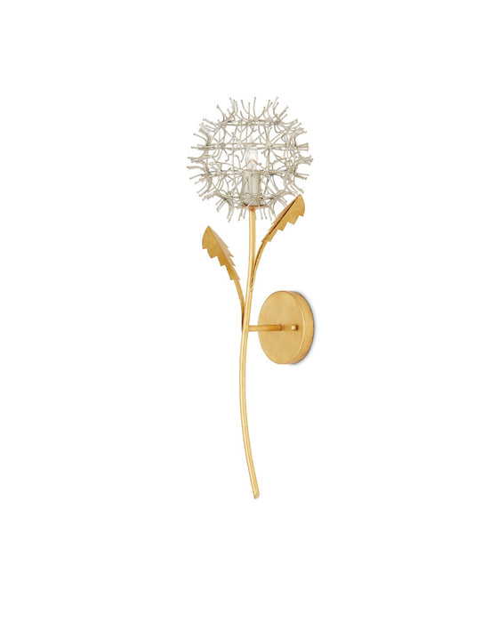 Currey and Company 5000-0250 One Light Wall Sconce, Contemporary Silver Leaf/Silver/Contemporary Gold Leaf