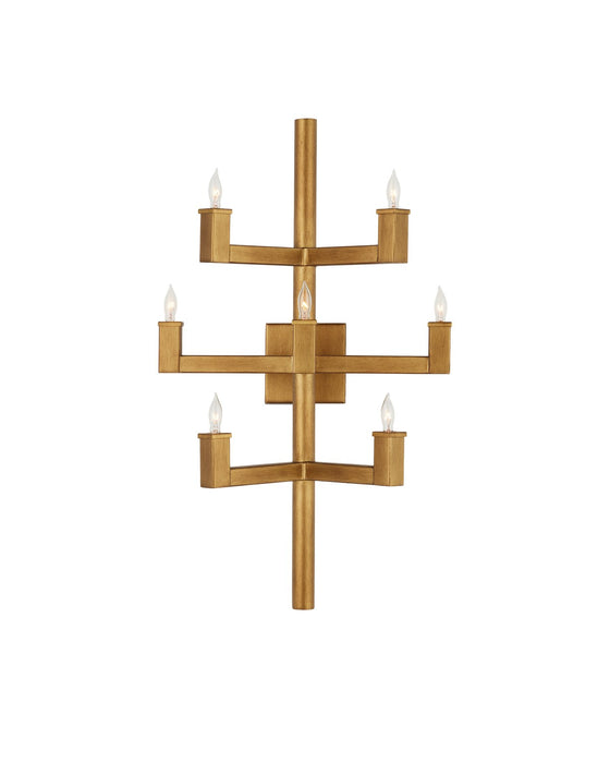 Currey and Company 5000-0252 Seven Light Wall Sconce, Brass