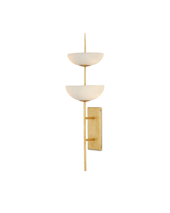 Currey and Company 5000-0253 Four Light Wall Sconce, Contemporary Gold Leaf/White