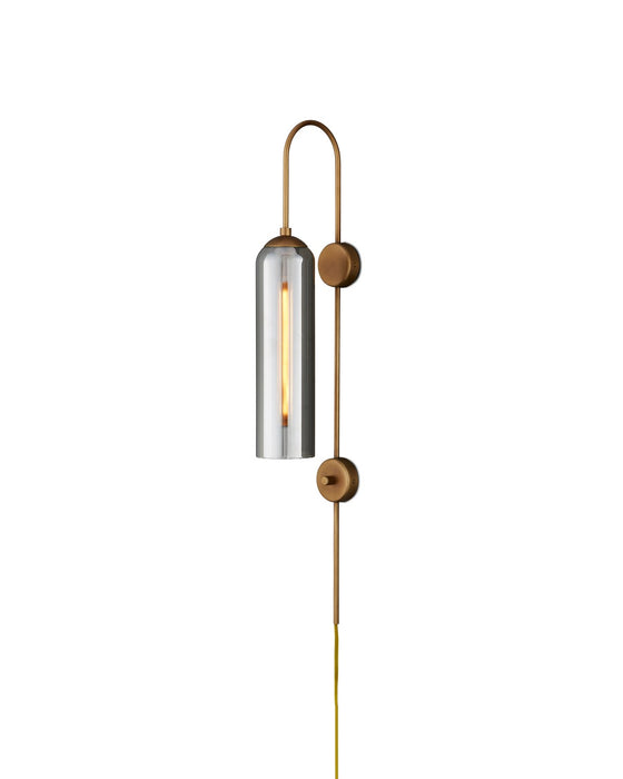 Currey and Company 5000-0255 One Light Wall Sconce, Antique Brass/Smoke