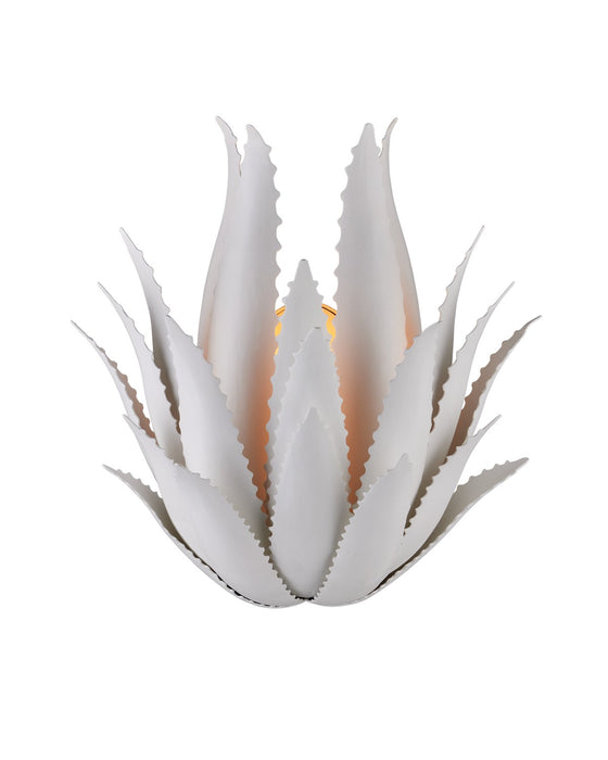 Currey and Company 5000-0259 One Light Wall Sconce, Gesso White