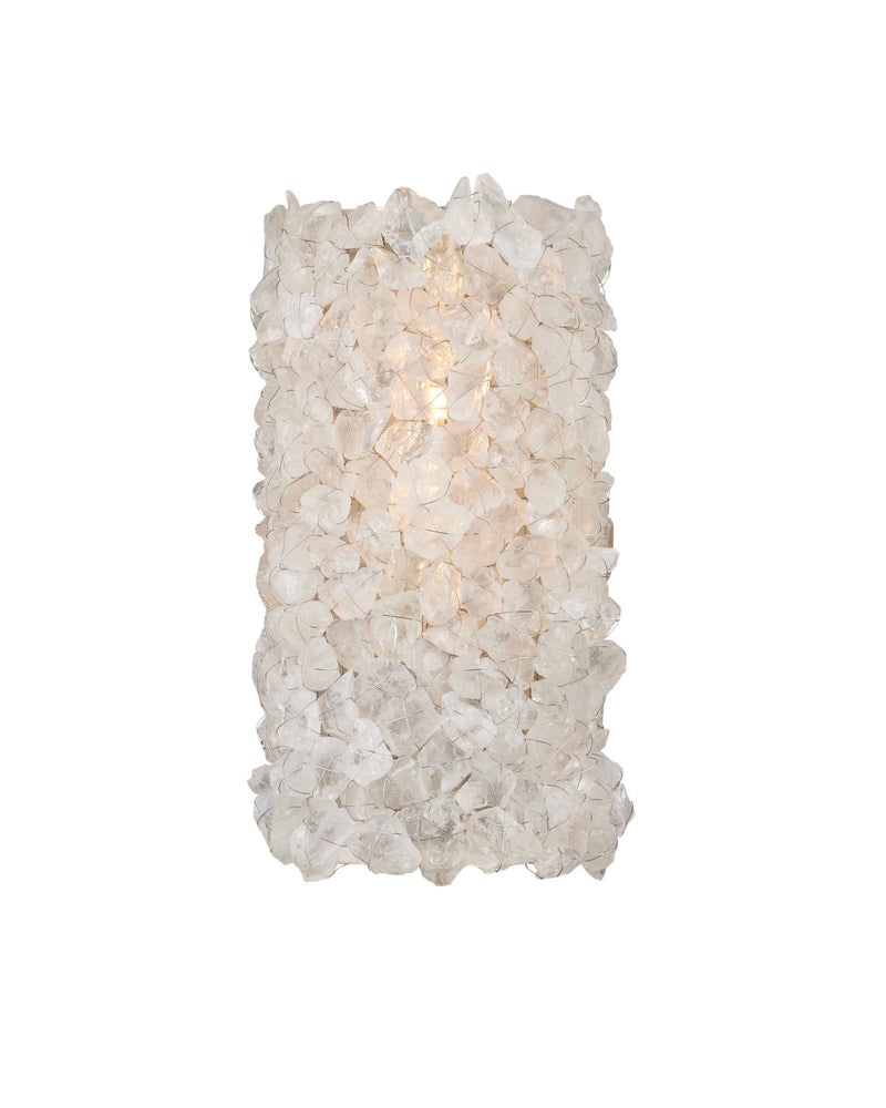 Currey and Company 5000-0262 One Light Wall Sconce, Contemporary Silver Leaf/Contemporary Silver/Natural