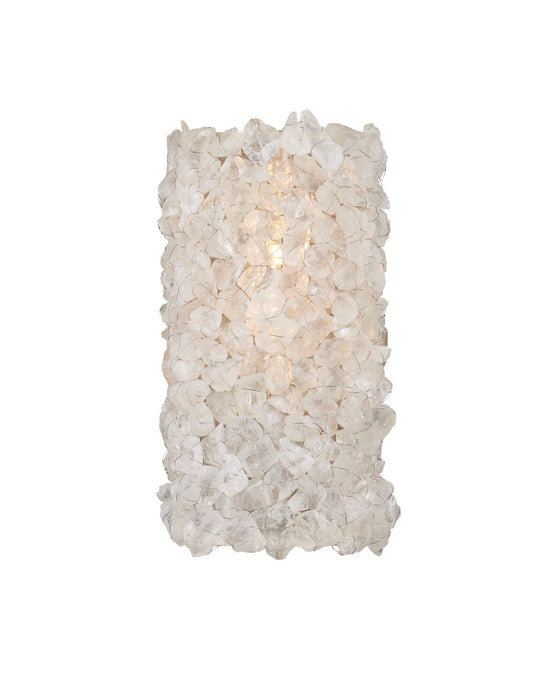Currey and Company 5000-0262 One Light Wall Sconce, Contemporary Silver Leaf/Contemporary Silver/Natural