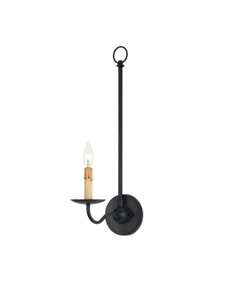 Currey and Company 5000-0263 One Light Wall Sconce, Zanzibar Black