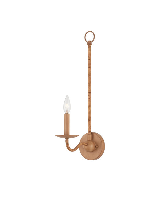 Currey and Company 5000-0264 One Light Wall Sconce, Saddle Tan/Natural