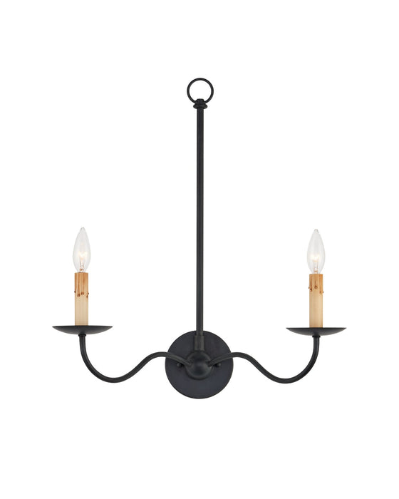 Currey and Company 5000-0265 Two Light Wall Sconce, Zanzibar Black