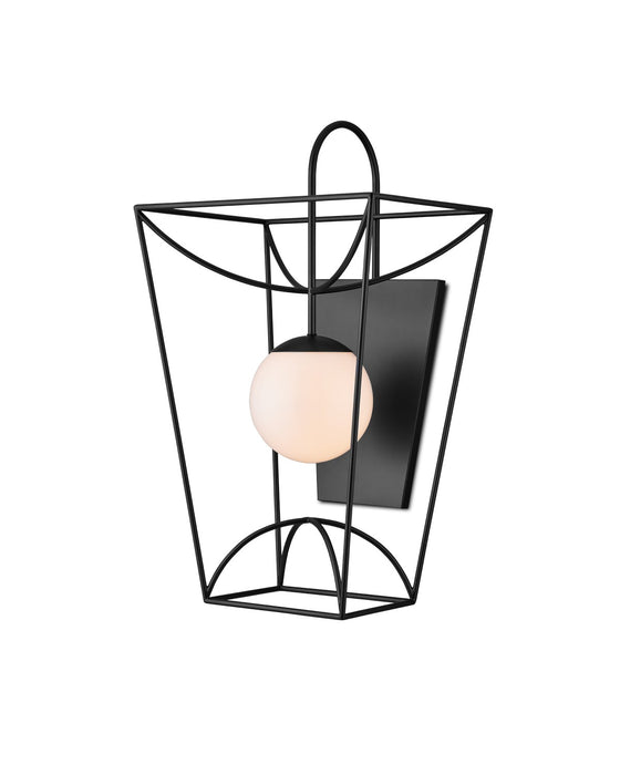 Currey and Company 5500-0046 One Light Wall Sconce, Black/White