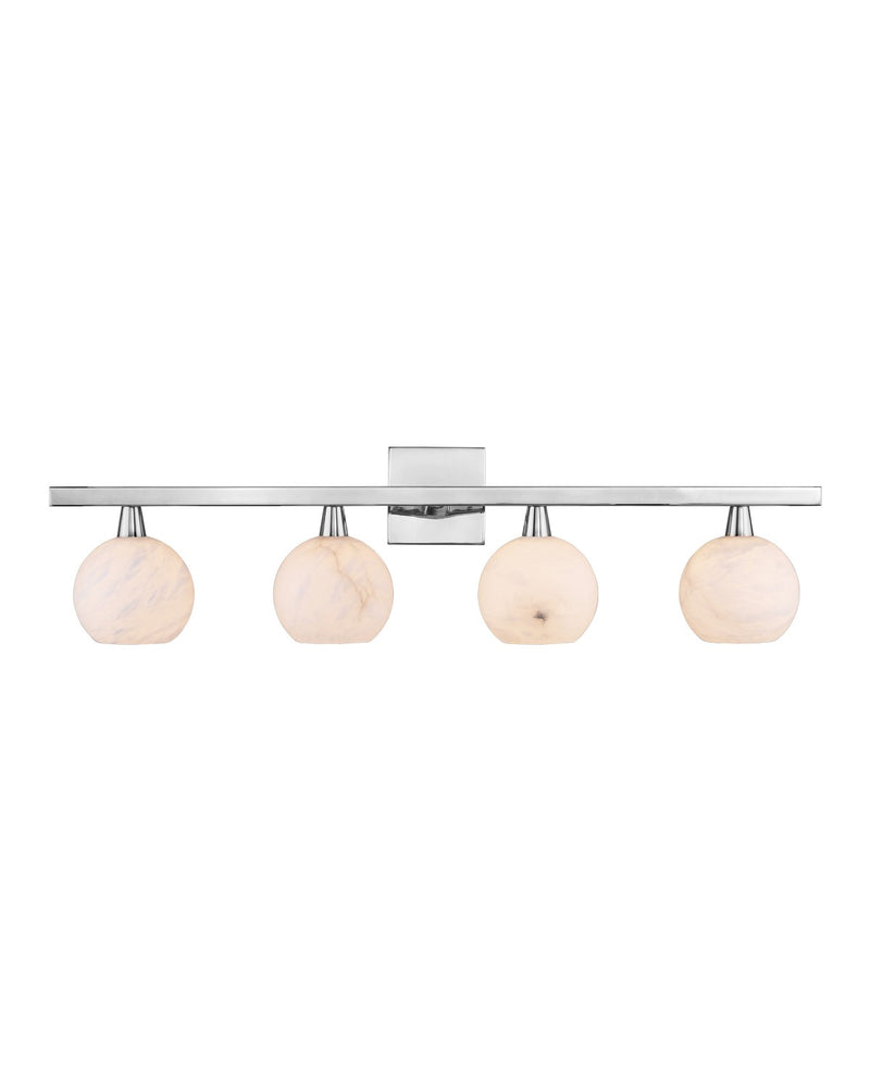 Currey and Company 5800-0037 Four Light Bath Bar, Polished Nickel/Natural