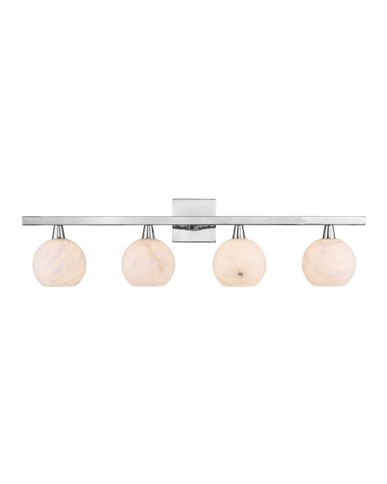 Currey and Company 5800-0037 Four Light Bath Bar, Polished Nickel/Natural