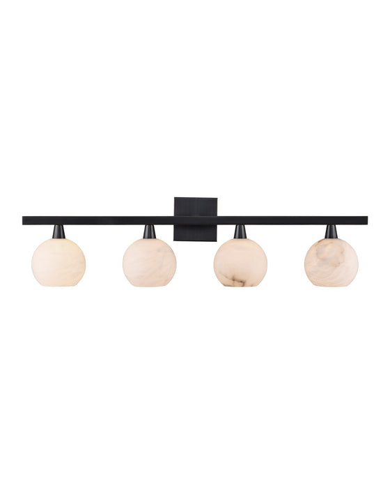 Currey and Company 5800-0038 Four Light Bath Bar, Oil Rubbed Bronze/Natural