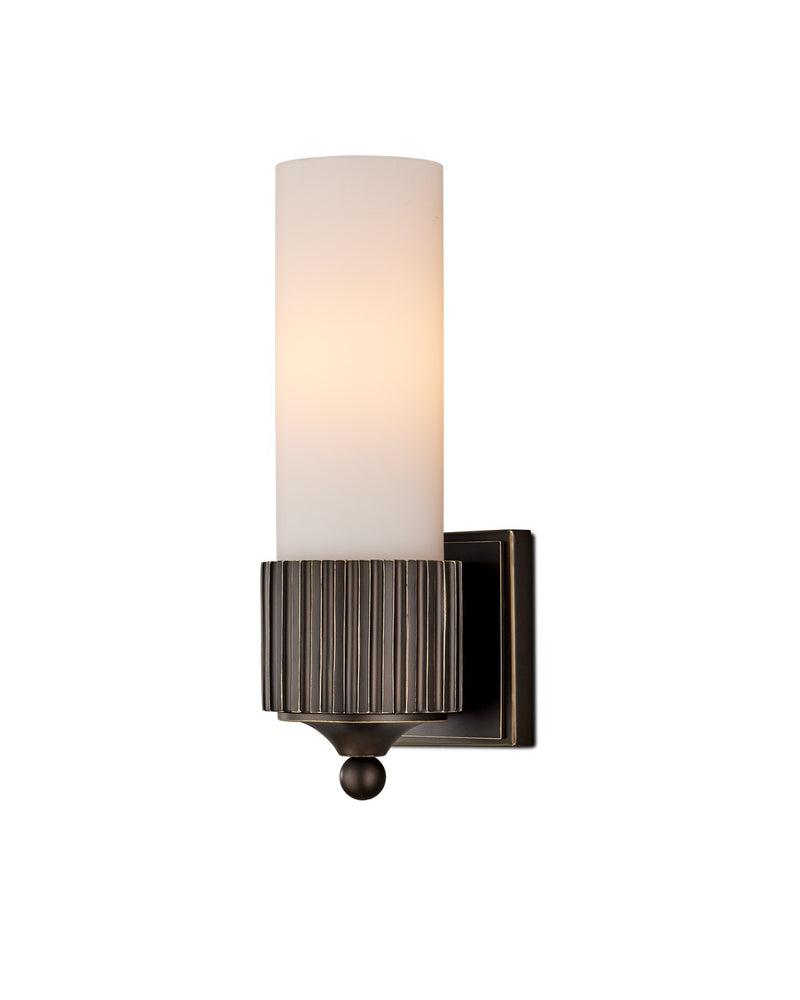 Currey and Company 5800-0048 One Light Wall Sconce, Oil Rubbed Bronze/Frosted