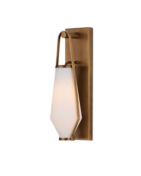 Currey and Company 5800-0050 One Light Wall Sconce, Antique Brass/Opaque