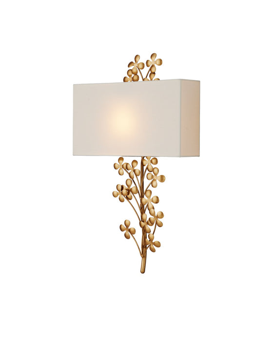 Currey and Company 5900-0056 One Light Wall Sconce, Contemporary Gold Leaf/Contemporary Gold