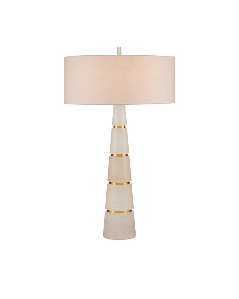 Currey and Company 6000-0904 Two Light Table Lamp, Natural/Natural Brass
