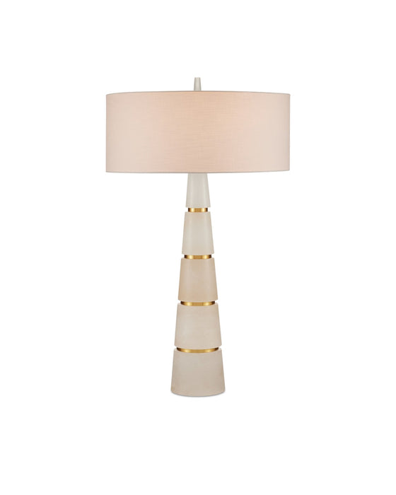 Currey and Company 6000-0904 Two Light Table Lamp, Natural/Natural Brass