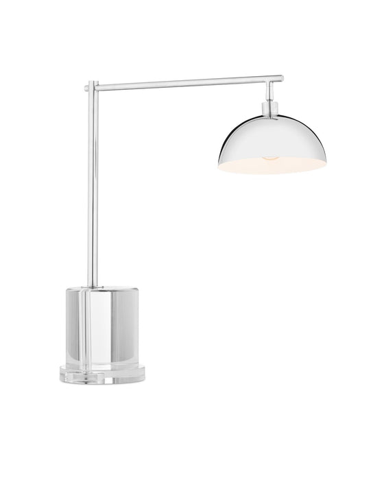 Currey and Company 6000-0906 One Light Table Lamp, Polished Nickel/Clear