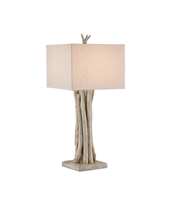 Currey and Company 6000-0919 One Light Table Lamp, Whitewashed Driftwood