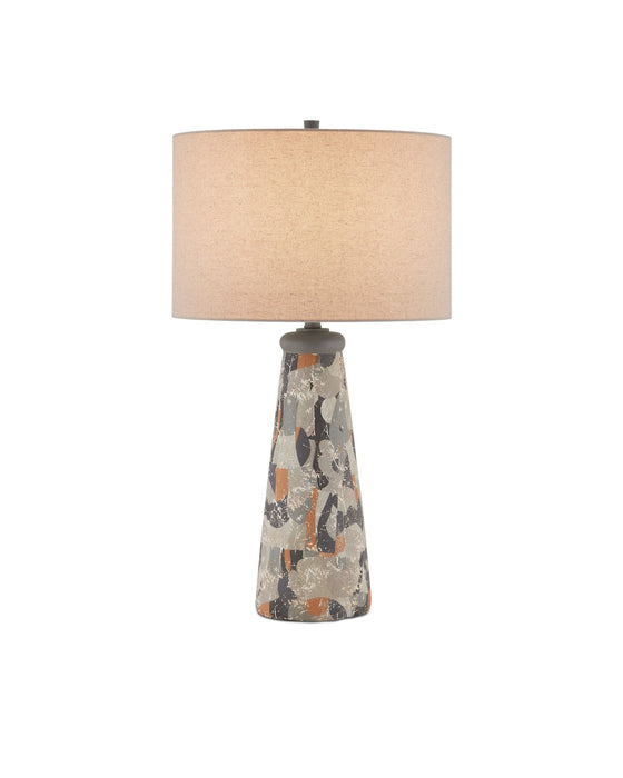 Currey and Company 6000-0923 One Light Table Lamp, Charcoal Gray/Matte Black/Brown