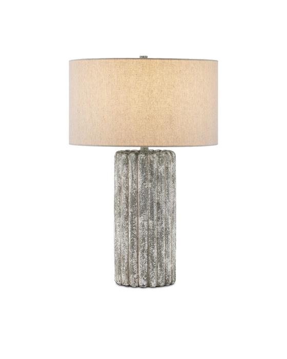 Currey and Company 6000-0924 One Light Table Lamp, Dark Gray/Off-White