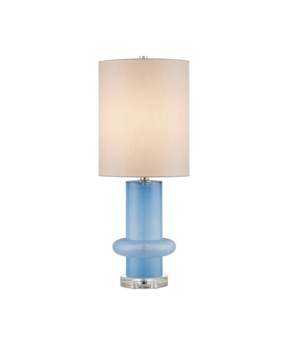 Currey and Company 6000-0935 One Light Table Lamp, Blue/Clear/Polished Nickel