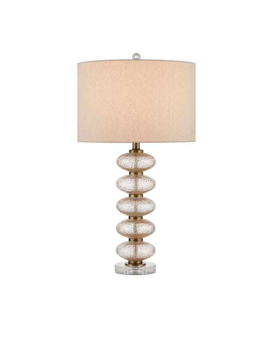 Currey and Company 6000-0945 One Light Table Lamp, Clear/Gold/Antique Brass