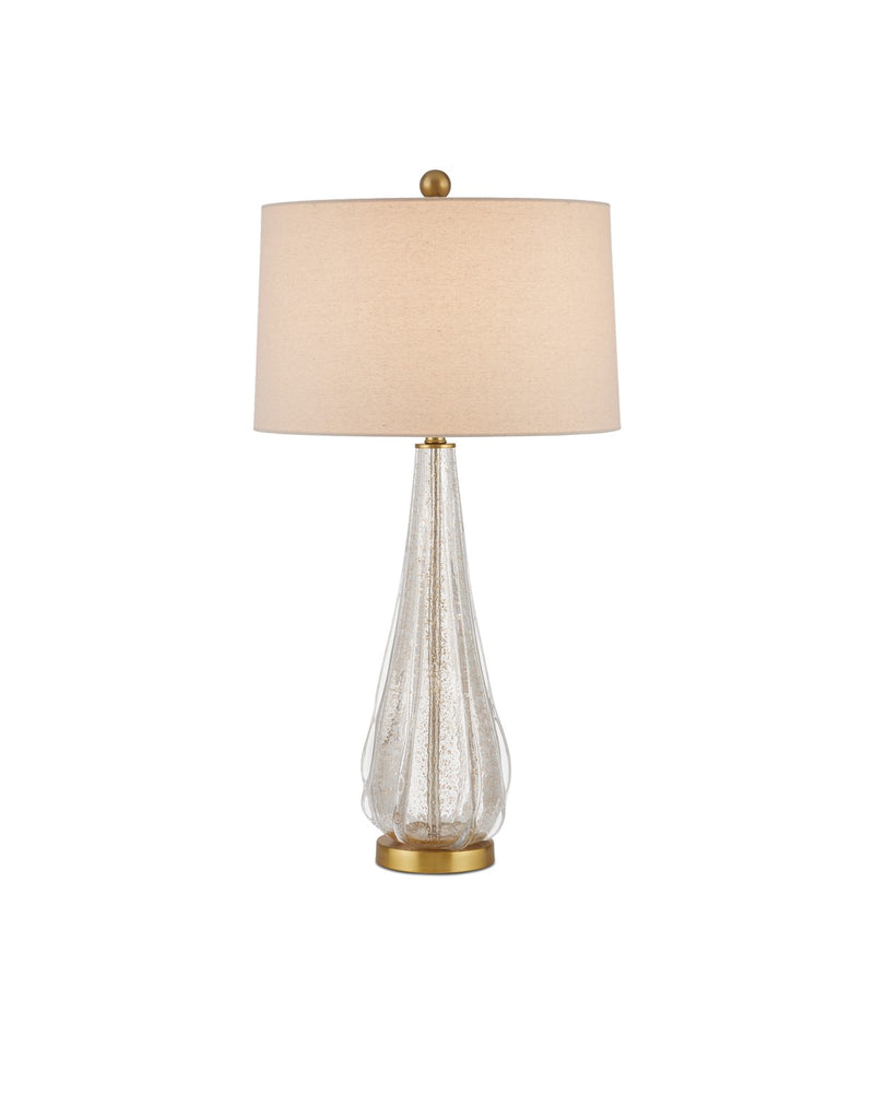Currey and Company 6000-0946 One Light Table Lamp, Clear/Gold/Antique Brass