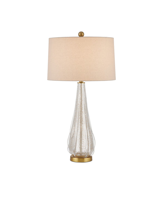Currey and Company 6000-0946 One Light Table Lamp, Clear/Gold/Antique Brass