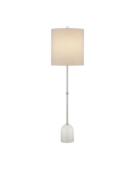 Currey and Company 6000-0950 One Light Table Lamp, Clear Crackle/Polished Nickel