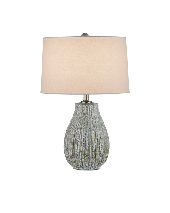 Currey and Company 6000-0952 One Light Table Lamp, Reactive Black & White/Brushed Nickel