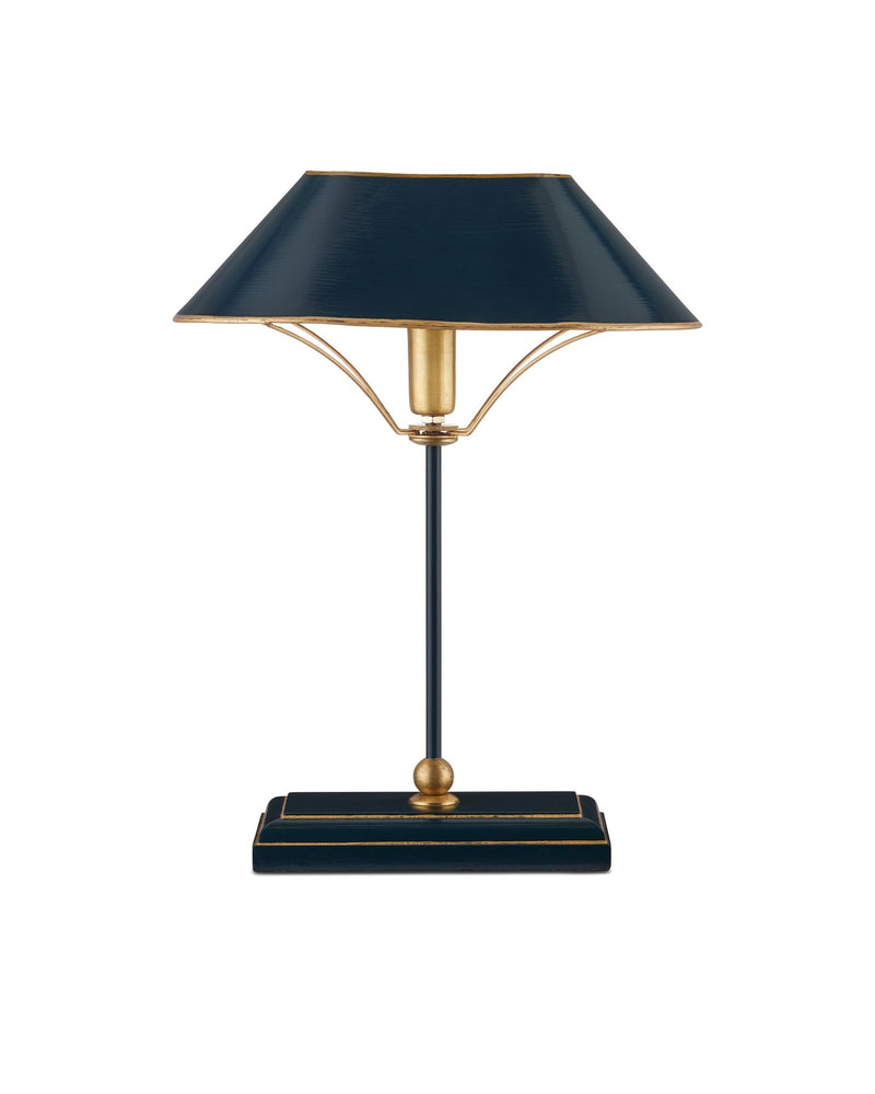 Currey and Company 6000-0953 One Light Table Lamp, Navy/Gold