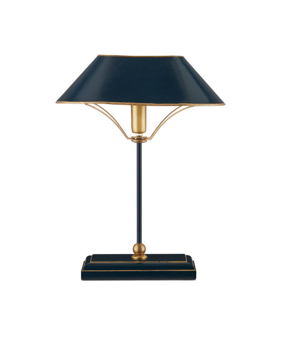 Currey and Company 6000-0953 One Light Table Lamp, Navy/Gold